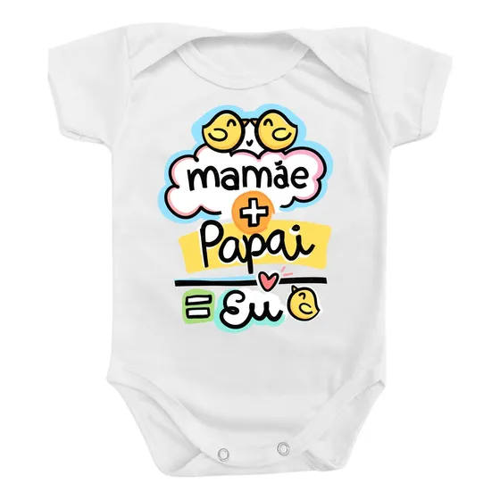 Body Bebê Mamãe Papai Eu Menino Menina Presente Gestante Chá