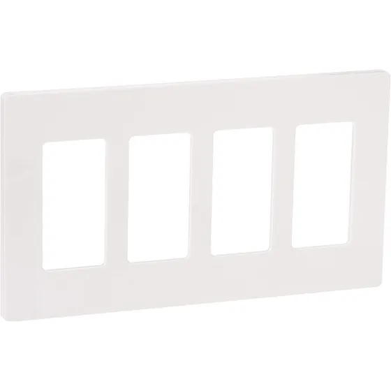 Tapa Para 4 Equipos, 4 Gang Estilo Decora, Lutron, Cw-4-wh.