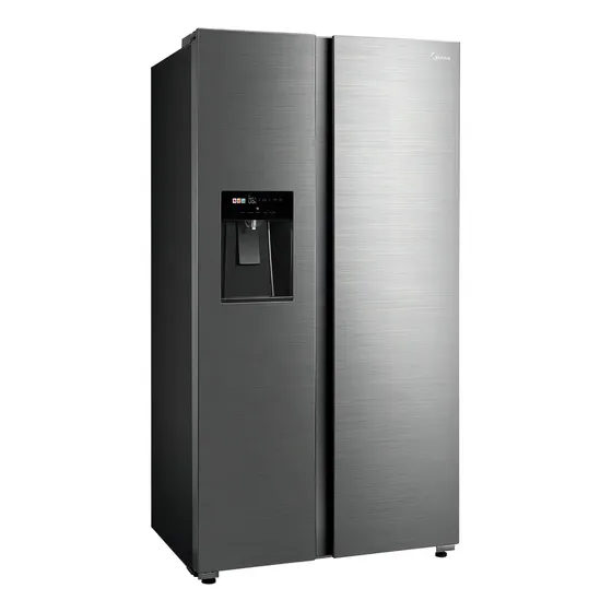 Geladeira Side By Side 570l Dispenser Água E Gelo Midea Cor Inox