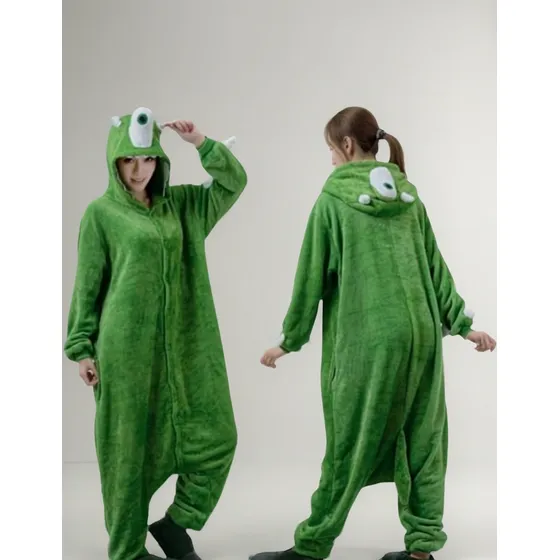 Pijama Mameluco Disfraz Tipo Mike Wazowski Kigurimi Adulto