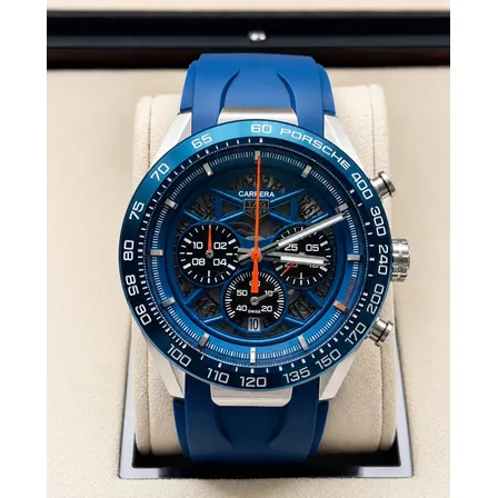 Relógio Masculino Tag Heuer F1 Porsche Skeleton 44mm Prata Preto Preto E Verde