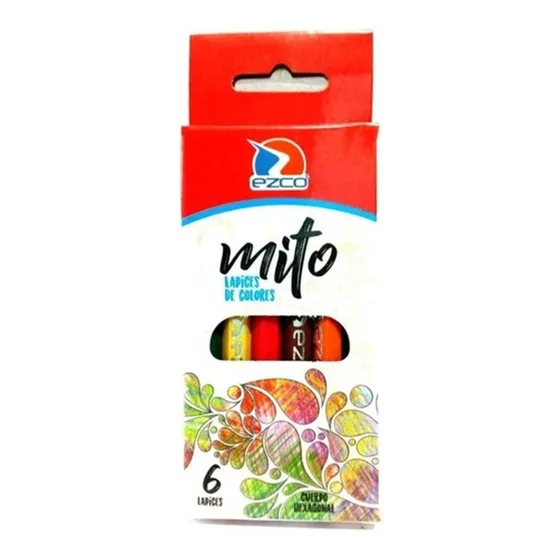 Lapices De Colores Ezco Mito Cortos X 6 Unidades 
