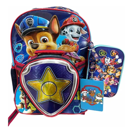 Bolso Morral Escolar Paw Patrol 4 Pzas De Niño +6años