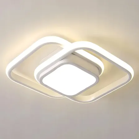 VOLTIS - Luminária de teto moderna e pendente LED de superfície, modelo 3 em 1 branco. Perfeito para salas de estar, quartos, corredores, áreas externas e varandas VOLTIS