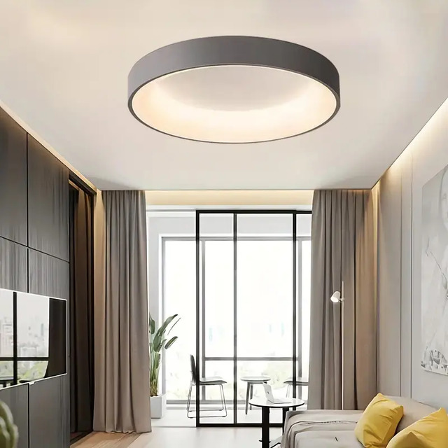Luminaria De Plafon Redondo Sala Quarto Moderno Led 3 Cores Luminaria De Plafon Redondo Sala Quarto Moderno Led 3 Cores