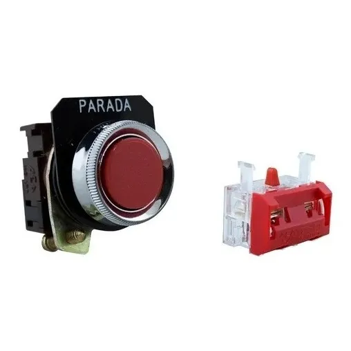 Botonera Pulsador Aea Rasante C/ Contacto Nc Ø22mm Rojo
