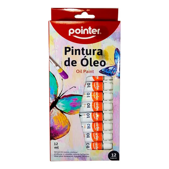 Pintura De Oleo X12 Colores Pointer Arte Cuadros Tempera Art