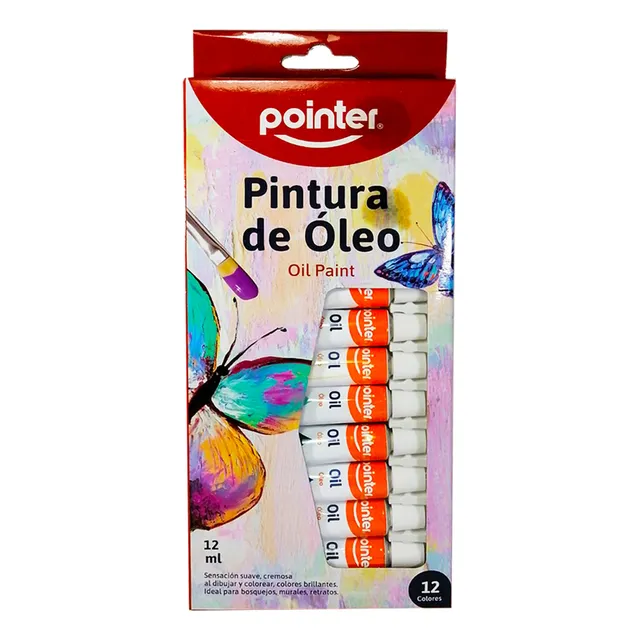 Pintura De Oleo X12 Colores Pointer Arte Cuadros Tempera Art