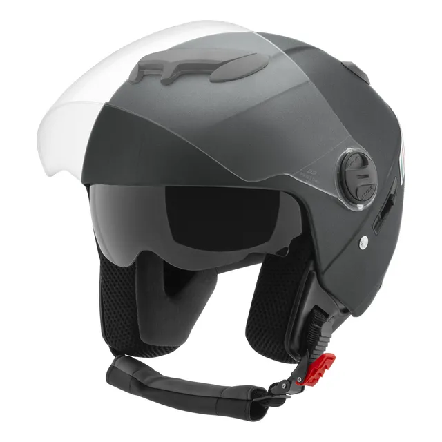Capacete Scooter Retro New Atomic Italiano Com Oculos Solar