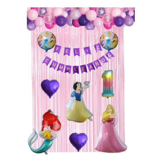 Globos Princesas Aurora Blanca Nieves Ariel, Rapunzel Bella