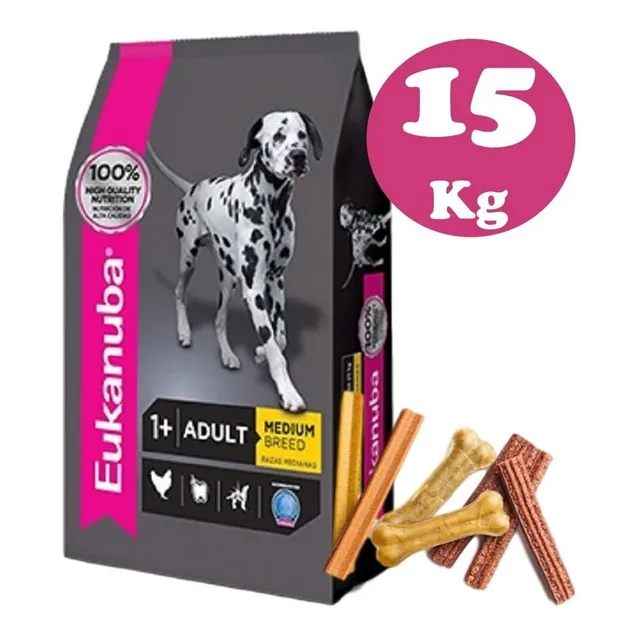 Eukanuba Adulto Razas Medianas 15kg + Snack