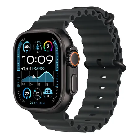 Apple Watch Ultra 2 Gps + Cellular  Caixa Preta De Titânio De 49 Mm  Pulseira Oceano Preta - Excelente (Recondicionado)