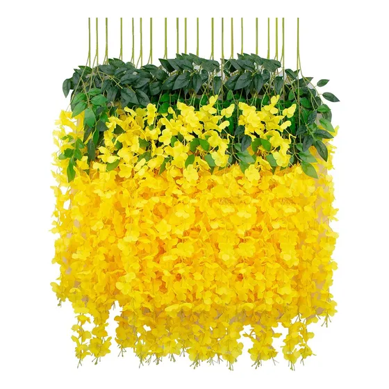 27pcs Wisteria Flores Artificial 1.1m Decoración Fiesta Boda