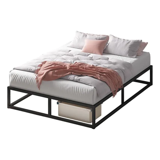 Cama Joseph Zinus Colchón Espuma 2 Plazas 25cms Color Negro