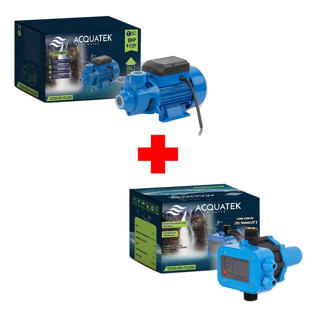 Bomba De Agua 1/2 Hp Con Press Control Combo Tec. Italiana !