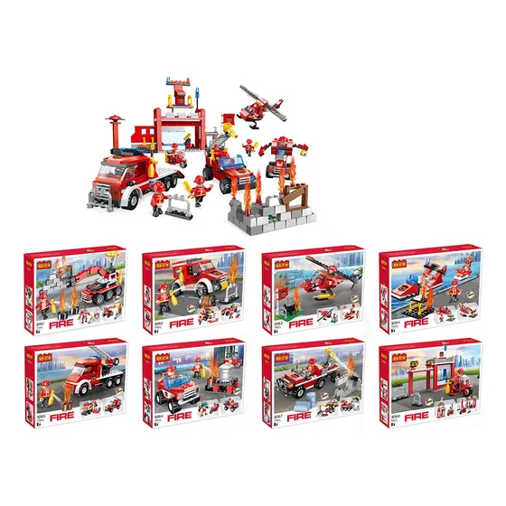  Cogo Juego Didactico Bomberos 845 Piezas Set X 8 St