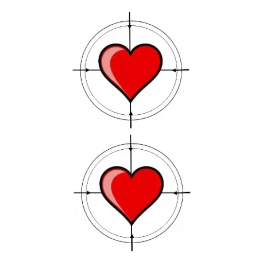 Tatuagem Temporária Alvo Amor Coração Vermelho