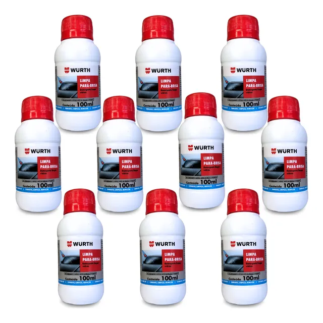 Kit 10 Limpa Para Brisa Wurth 100ml Limpador Vidros Fluidos
