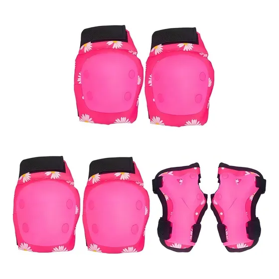 Set De Protección Rosado Niñas Codera Rodillera Muñequera