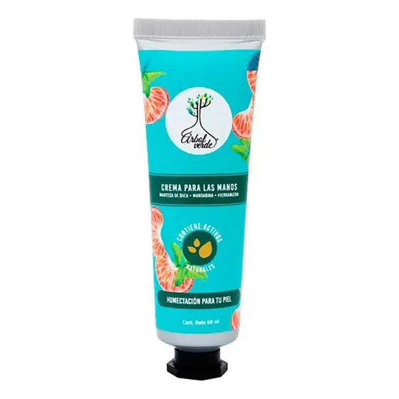 Crema Para Manos Hierbabuena Y Mandarina 60ml Árbol Verde