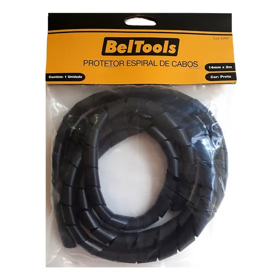 Protetor De Cabos Espiral 14mm X 2 Metros Preto Beltools