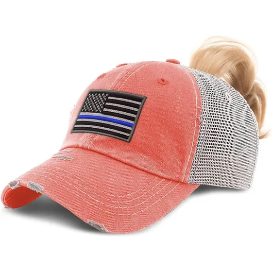 Gorra De Cola De Caballo Personalizada Para Mujer, Bandera A