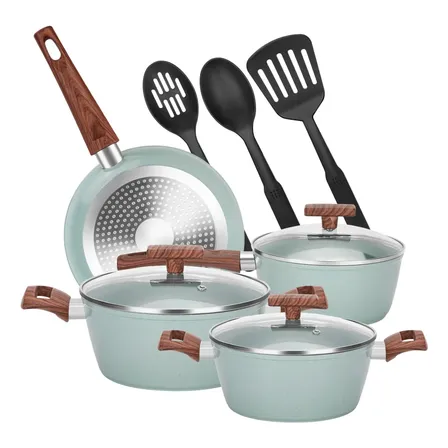 Juego Bateria Cocina Granito Antiadherente Olla Sarten 10pcs