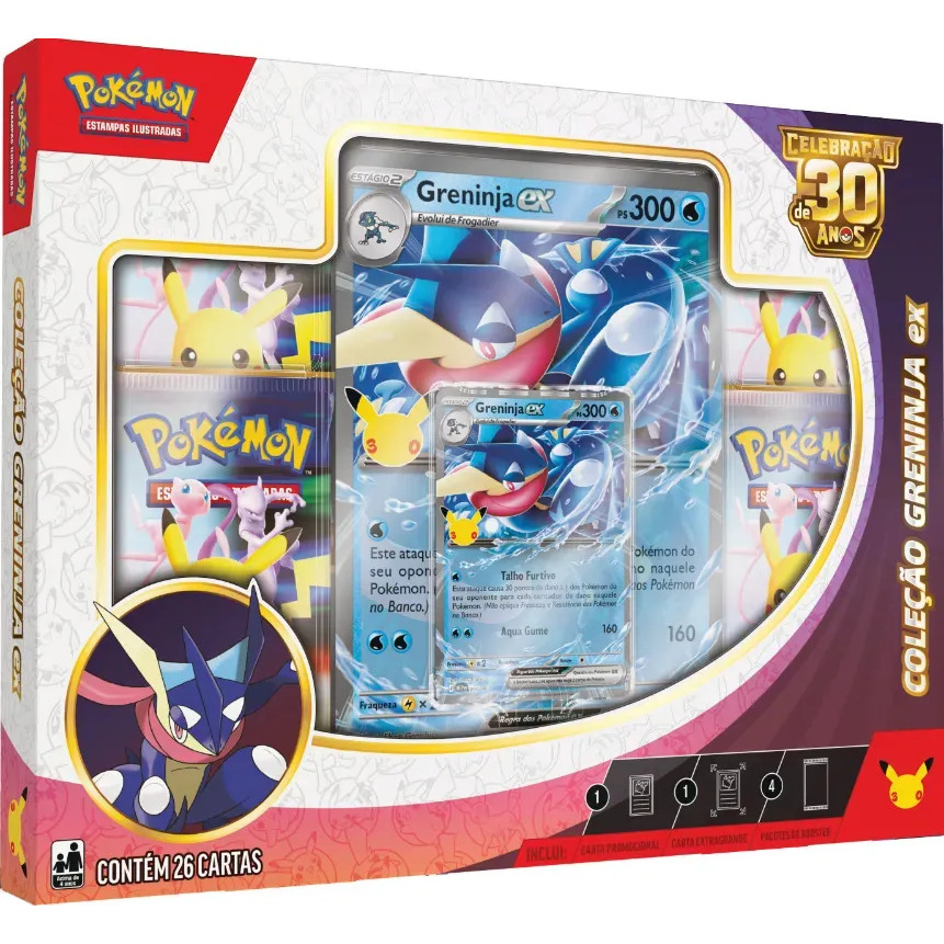 Pokémon Celebração de 30 anos – Box Ex Greninja Pokémon Celebração de 30 anos – Box Ex Greninja