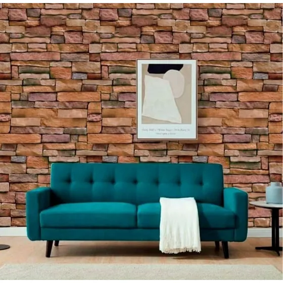 Papel De Colgadura Vinilo Adhesivo Adobe Piedra 10 M X 45 Cm