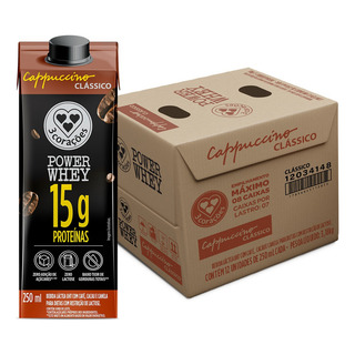 Kit Cappuccino Classico Power Whey 12 Unidades Com 250ml Cada Uno 3 Corações Kit Cappuccino Classico Power Whey 12 Unidades Com 250ml Cada Uno 3 Corações