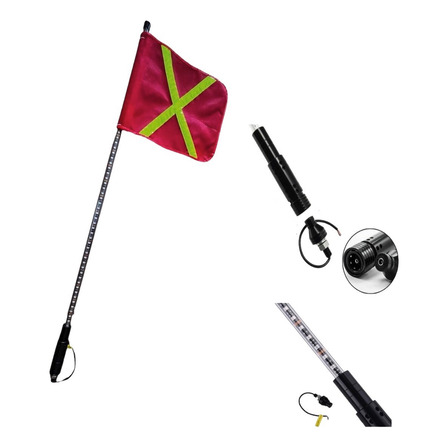 Antena Led Whip Bandera Ambar De 1.20m Minería Antena Led Whip Bandera Ambar De 1.20m Minería
