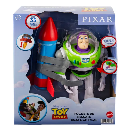 Toy Story Figura De Ação Buzz Com Foguete 12 Disney Pixar