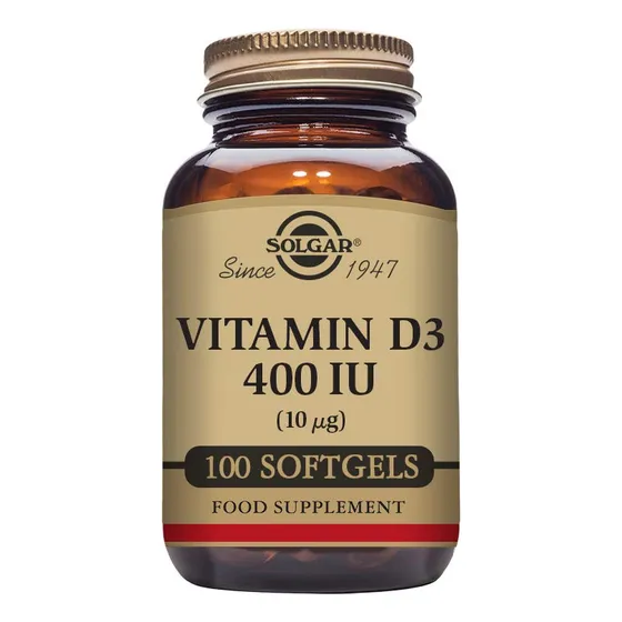 Suplemento Solgar De Vitamina D3 250 Mcg (10 000 Ui) 100 Cáp