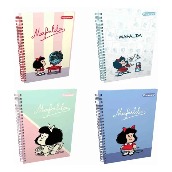Libreta Espiral Mafalda 80 Hojas Tesis Primavera Pasta Dura