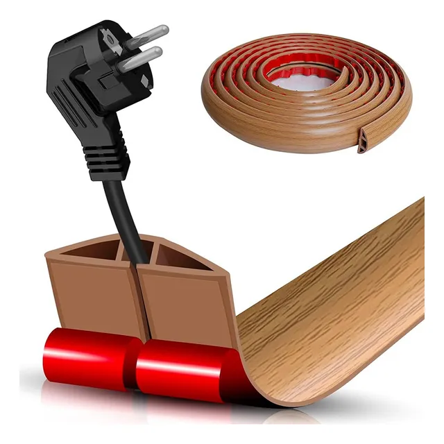 Canaleta Flexible Para Cables Pisos Paredes Adhesivo Oculto