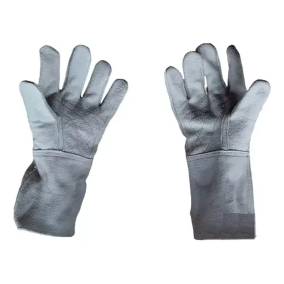 Guante Carnaza Largo Reforz Palma 14 '' Gris Mayor Detal Gu.