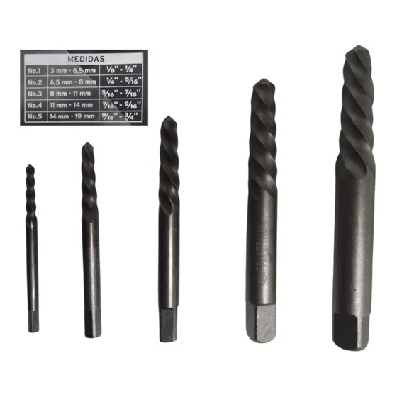 Juego De 5 Extractores De Tornillos 1/8-3/4 PLG 14512 Truper