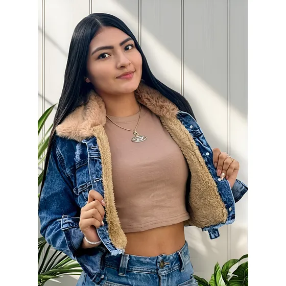 Chaqueta Jean Con Forro De Peluche