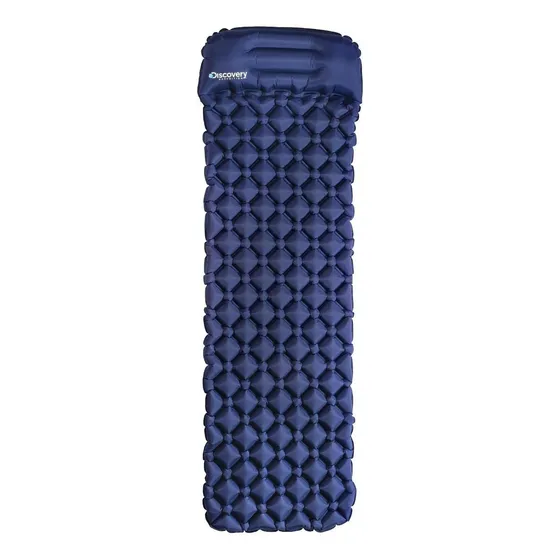 Colchoneta Inflable Ultra Ligera Camping Discovery, 440 Grs. Color Azul