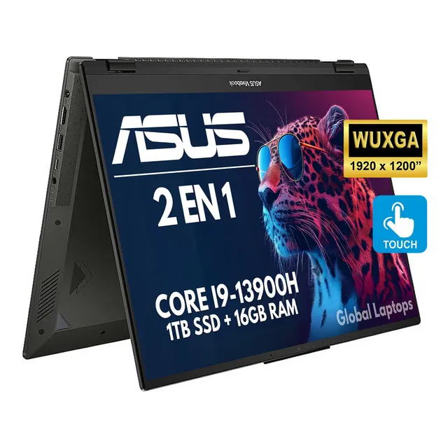 ASUS Vivobook x360 Core i9 13900H Gamer 16gb Ram 1TB SSD Pantalla Flip 16" WUXGA 1920 x 1200 Touch 2en1 Incluye Windows 11 Laptop TP3604VA-IS93T