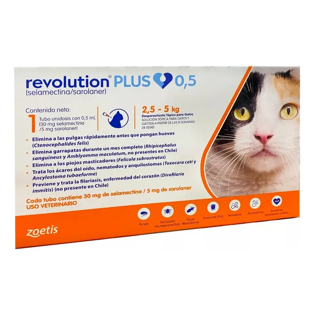 Revolution Zoetis Plus Gato Naranja 2.5 kg 5 kg 3 Unidad 1