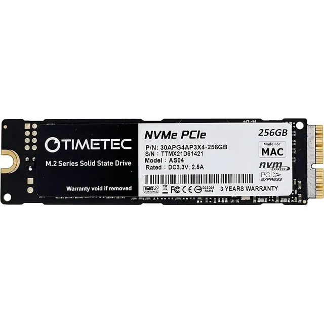 Timetec 256gb Mac Ssd Nvme Pcie Gen3x4 3d Nand Tlc Read H...