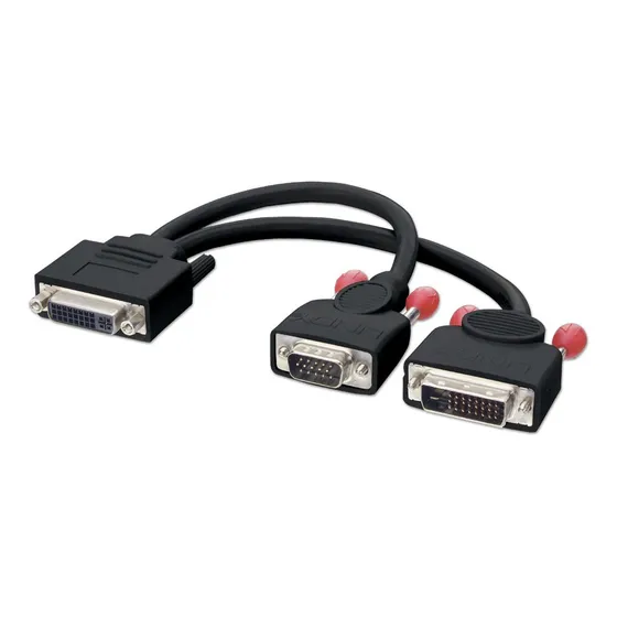 Divisor Dvi-i Hembra Para Vga Mâle Dvi-d Noir