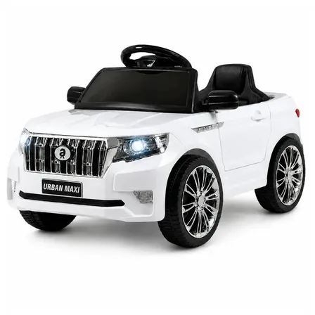 Carro Elétrico Infantil Controle Remoto Bateria 6v Marcha Frente/Ré Bluetooth Som Luz Urban Maxi Toys - BRANCO