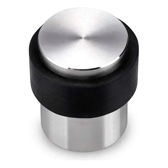 Tope De Piso Para Puerta De Acero Inoxidable Cilindrico Inomax Im6037 Acabado Satinado Forma Cilindrica
