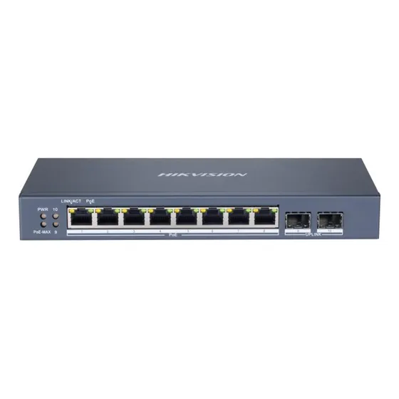 Switch Poe 8 Puertos Gigabit, 2 Puerto Fibra Optica Gigabit