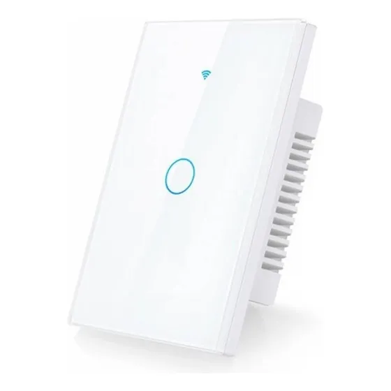 Llave De Luz Táctil 1 Canal Blanco Wifi Tuya Smart