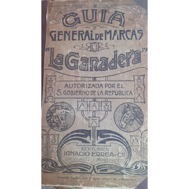 Libro: Guia General De Marcas La Ganadera 1903  Ganado Ur