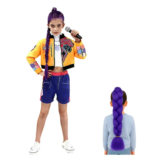 Pack Traje Disfraz Rumi Guerreras K-pop Demon Hunter Cosplay Incluye Trenza 60cm | Cuotas sin interés