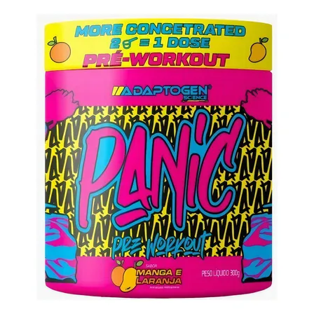 Suplemento Em Pó Adaptogen Science Panic Pré Treino Com Creatina Pote 300g Sabor Manga E Laranja